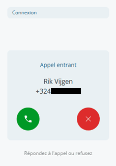 Incoming call panel