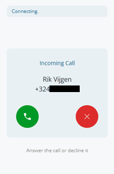 Incoming call panel